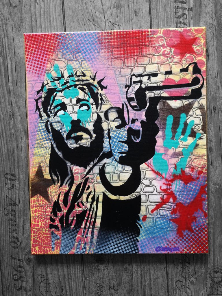 Joker Batman DC Comics Street Art Canvas Mickey Donald Popeye Olive Modesty Blaise She Ra Killer Blood Horror Freak original Artwork