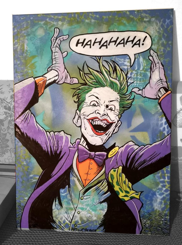 Joker Batman DC Comics Street Art Canvas Mickey Donald Popeye Olive Modesty Blaise She Ra Killer Blood Horror Freak original Artwork