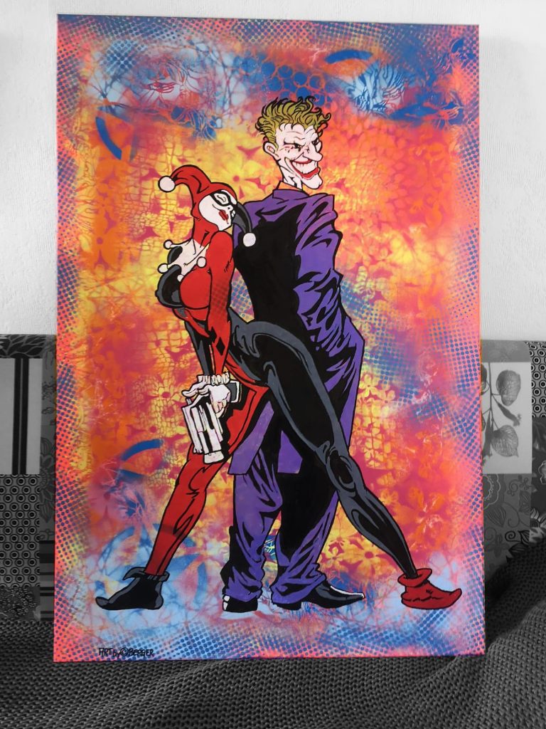 Joker Batman DC Comics Street Art Canvas Mickey Donald Popeye Olive Modesty Blaise She Ra Killer Blood Horror Freak original Artwork