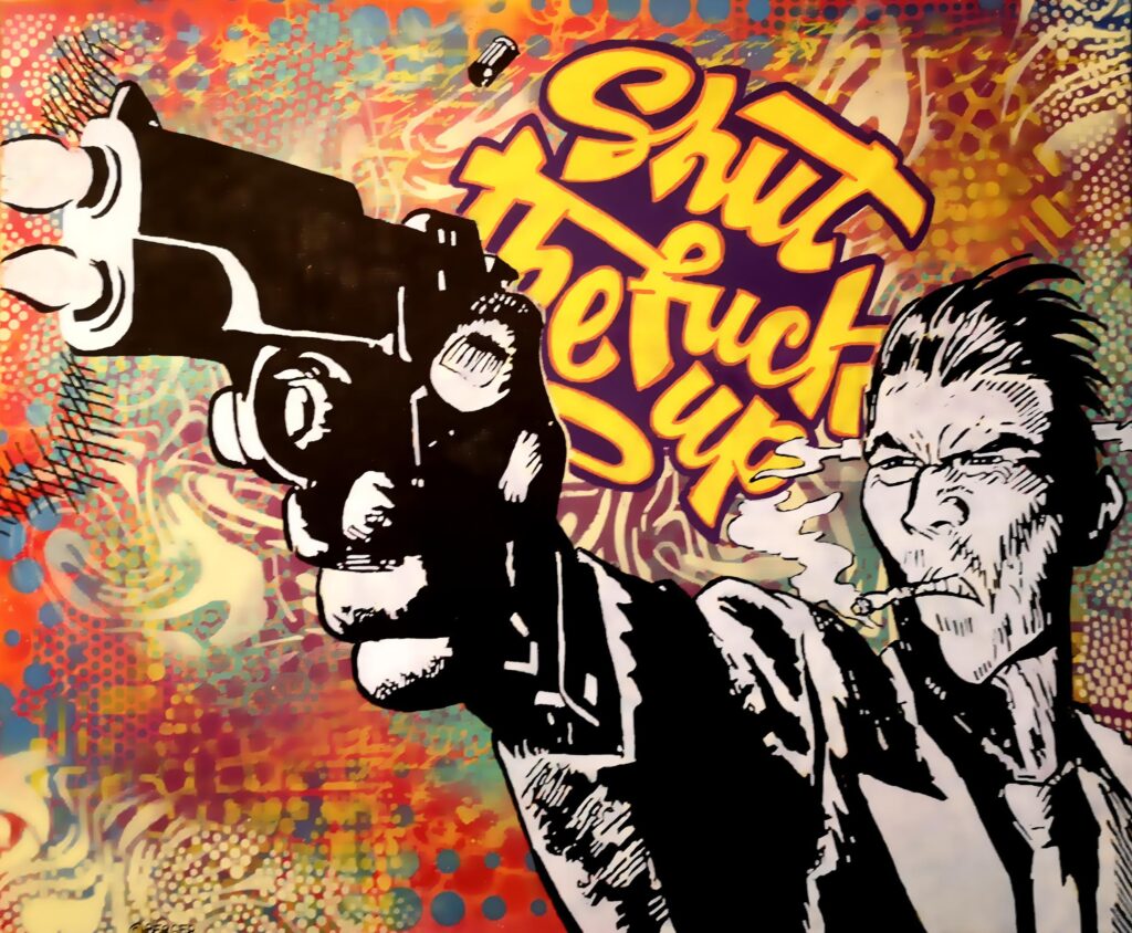 man gun gangster bandit shooter killer psychedelic