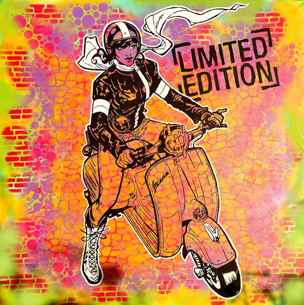 Girl Woman sexy rider vespa bike scooter