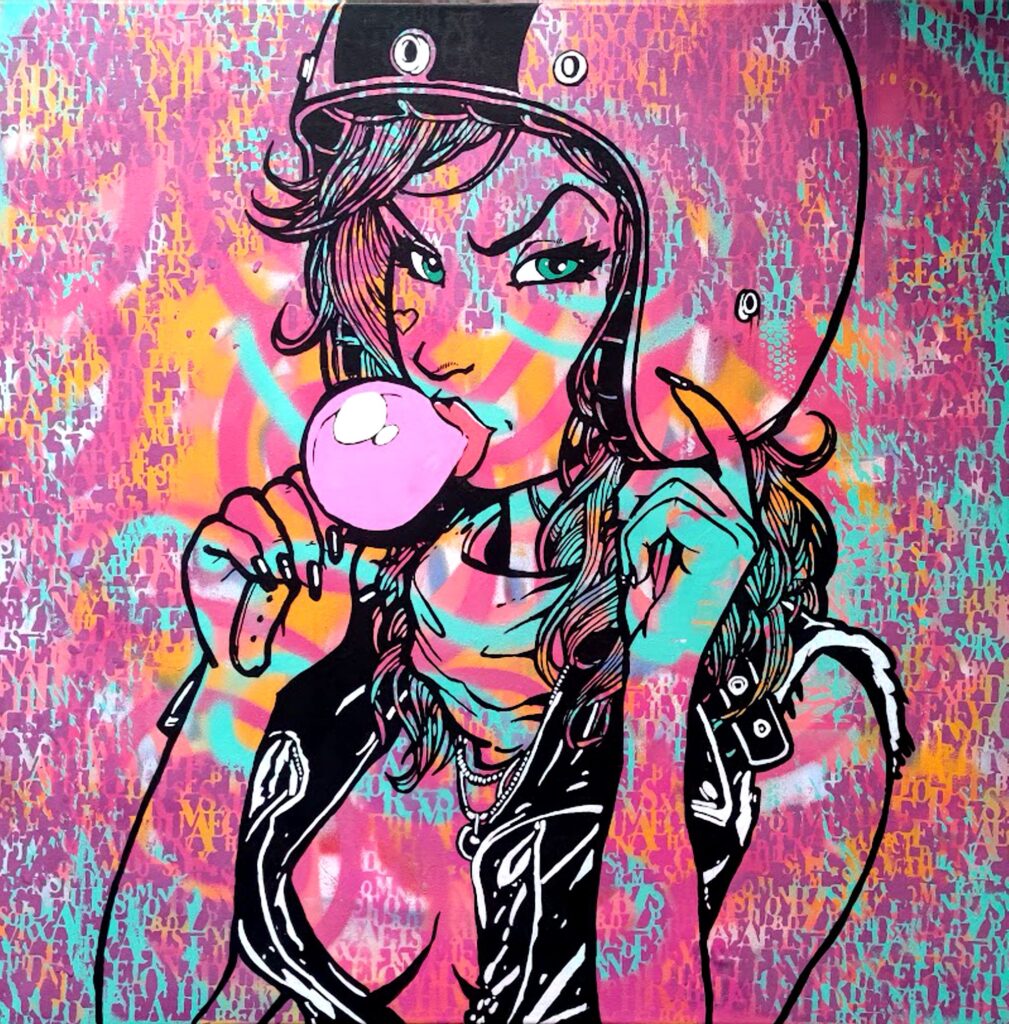 girl sexy biker helmet bubblegun